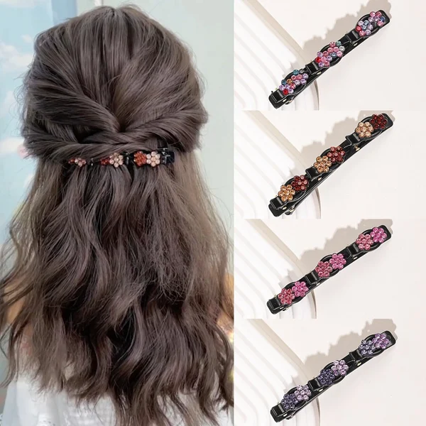 2023 New Sparkling Crystal Stone Braided Hair Clips - Image 3