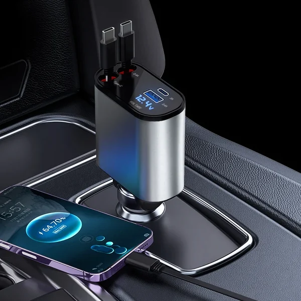 100W Fast Charge Retractable Car Charger - Image 3