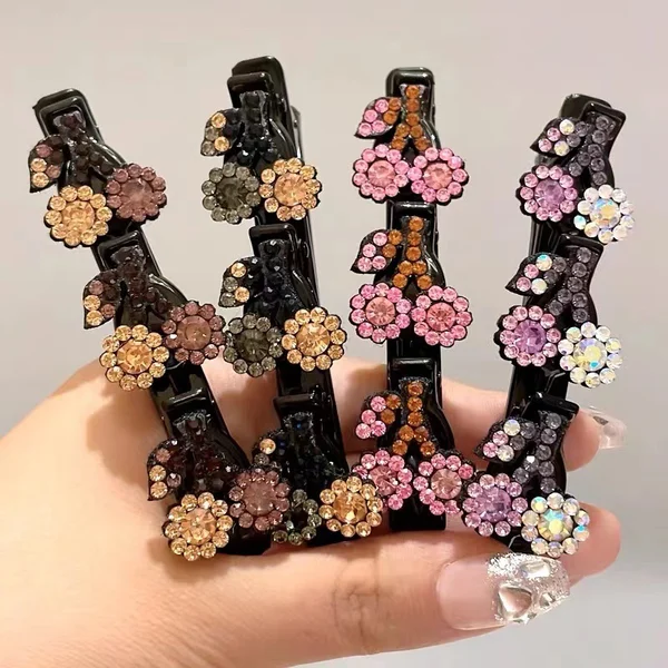 2023 New Sparkling Crystal Stone Braided Hair Clips