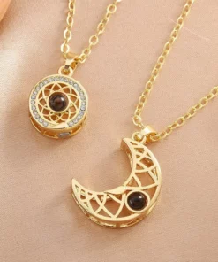 Pendants Sun and Moon I love you in 100 languages 2pcs