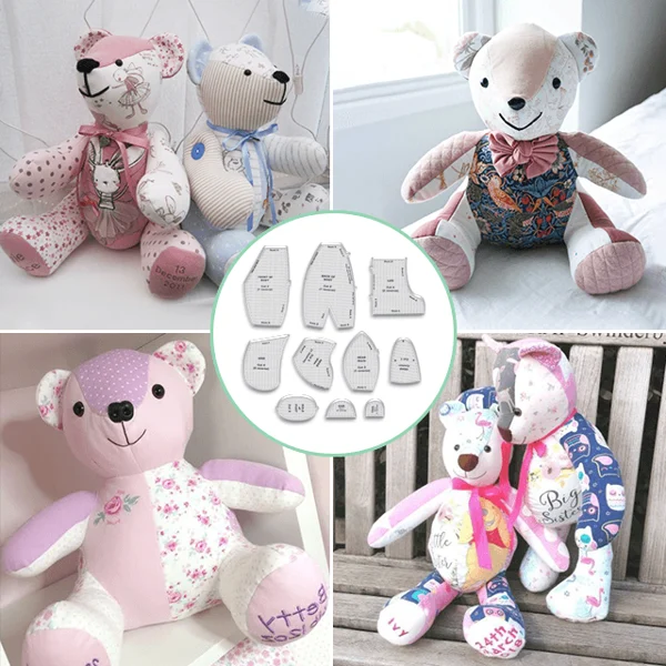 Memory Bear Template Ruler Set(10 PCS)  With Instructions