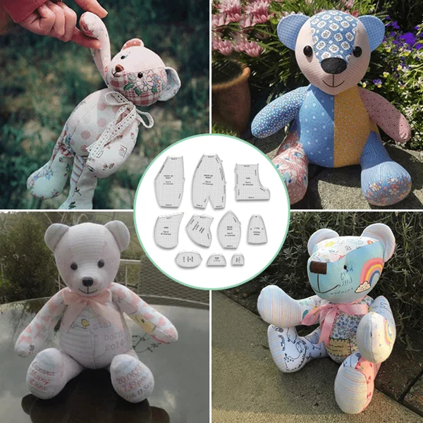 Memory Bear Template Ruler Set(10 PCS)  With Instructions