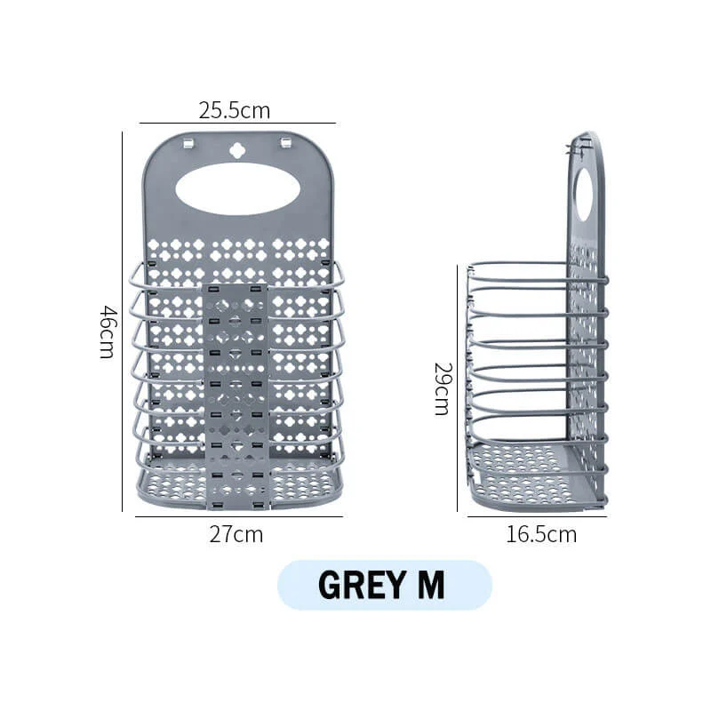 Wall-mounted foldable laundry basket