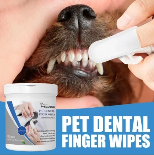 Pet Teeth Macular Bacteria Cleaning Finger Wipes