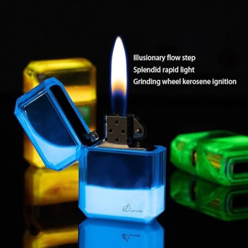 Cool Fluorescent Color Quicksand Windproof Lighter