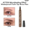 ATTDX Microblading Effect Waterproof Fork-Tip Brow Pen