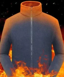 Mens Double-Layer Fleece Hooded Jacke