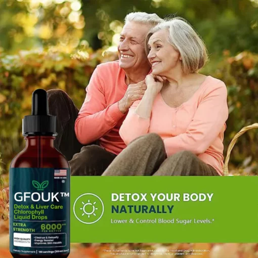 GFOUK™ Desintoxikazioa eta gibelaren zainketa Klorofila tanta likidoak - 2. irudia