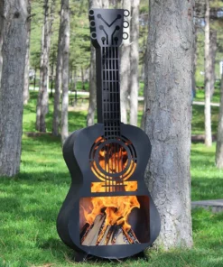 Large Metal Guitar Fire Pit