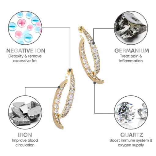Liascy Lymphatech Gemslim CurvedCross Earrings