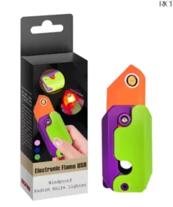 RICPIND Electronic Flame USB Windproof Radish Lighter Tool