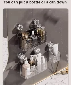 Alternative view of Light Luxury Style Glacier Pattern Suction Cup Shelf