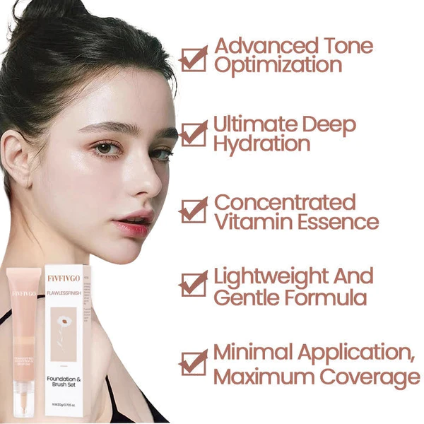 Fivfivgo Flawless Finish Foundation & Brush Set