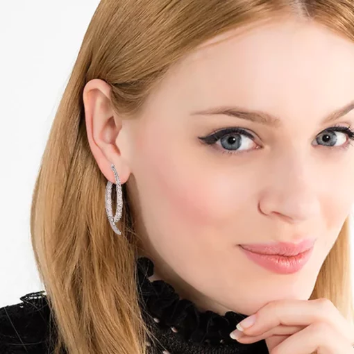 Liascy Lymphatech Gemslim CurvedCross Earrings