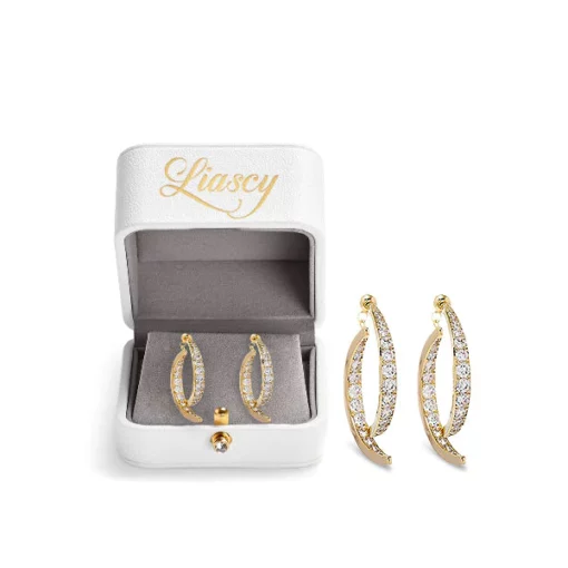 Liascy Lymphatech Gemslim CurvedCross Earrings