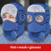 Warm Winter Hat With Earmuffs Face Mask Goggles