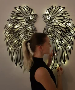 Engelsflügel Metall Wandkunst Mit LED-Lichtern