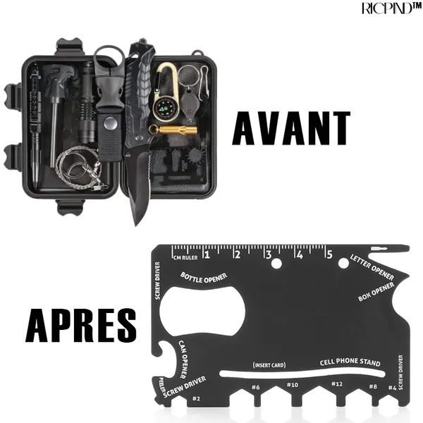 RICPIND Mehrzweck 18 in 1 Überlebenstasche Kartenwerkzeug - Image 6