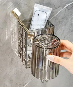 Alternative view of No-Punch Wall Mount Toothbrush Holder