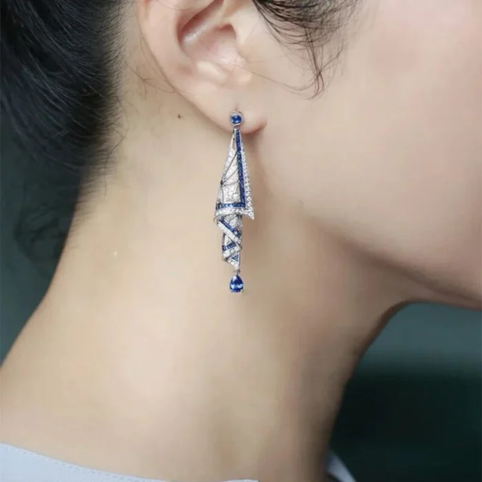 Vintage Satin Stud Earrings - Image 2