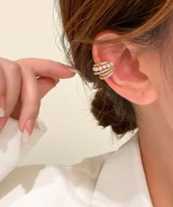 Lymph therapy white onyx earmuffs