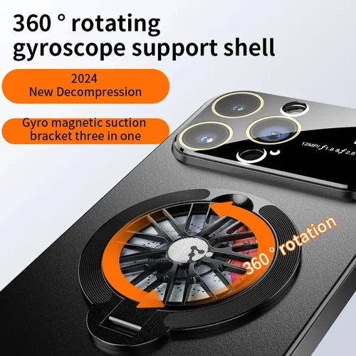Brand New Rotation Gyroscope Magnetic Stand Case For iPhone Series