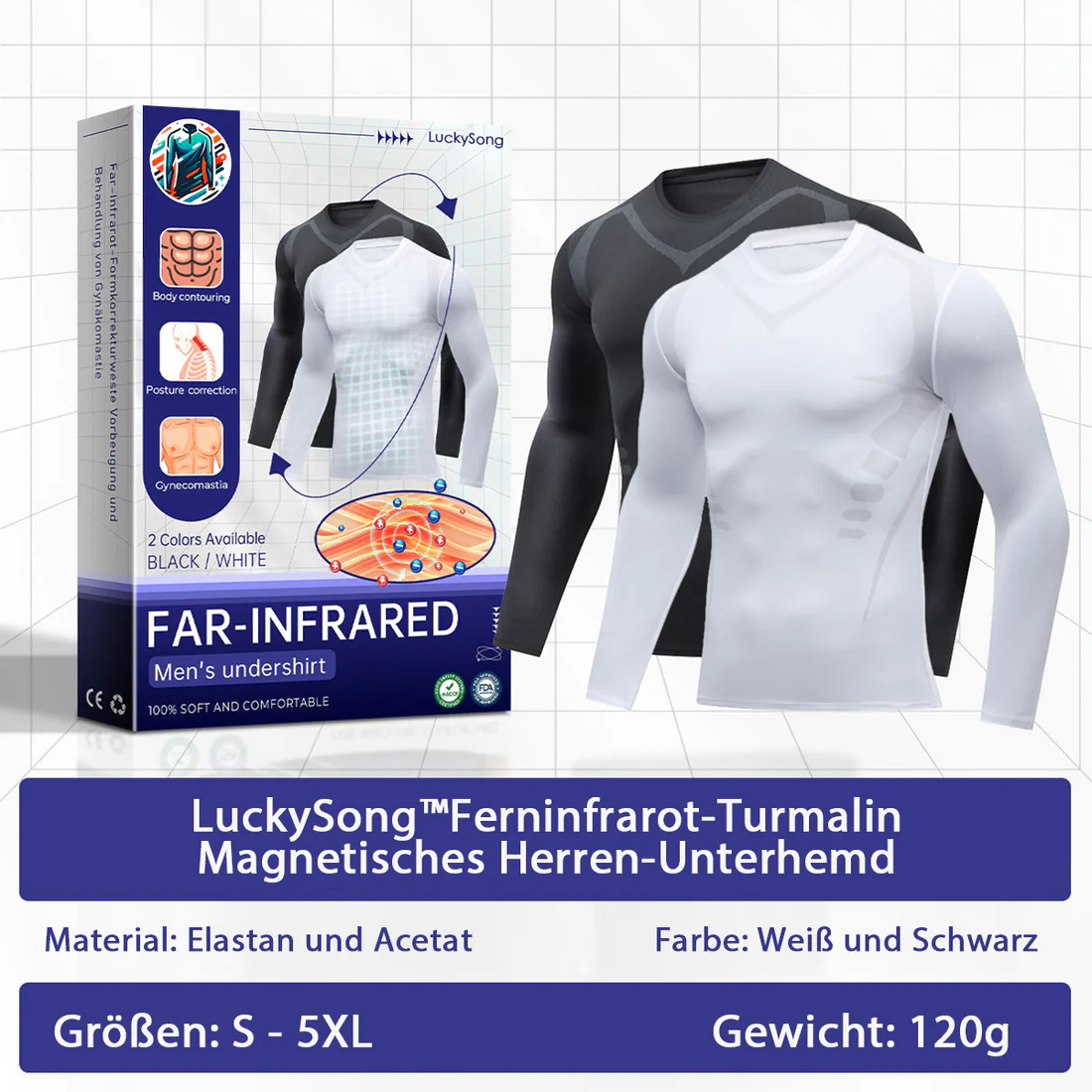 SEAGRIL Fern-Infrarot Turmalin Magnetisches Herren-Unterhemd