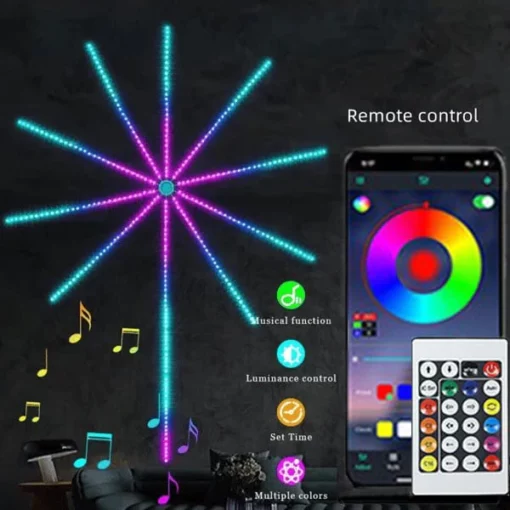WiFi Bluetooth Smart Fireworks led-valo – kuva 3