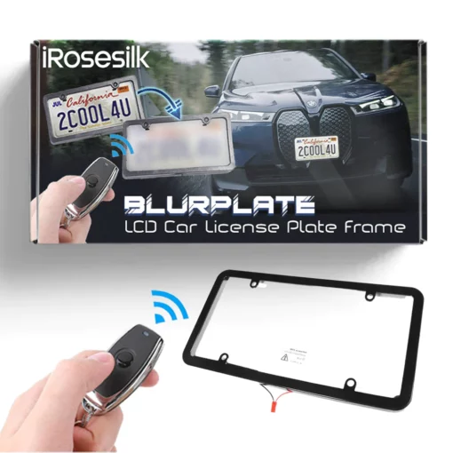 iRosesilk™ Electrochromic Switchable LCD Car License Plate Frame