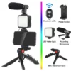 Professional Live Video Mobile Phone Photography Set with Fill Light Microphone Tripod
