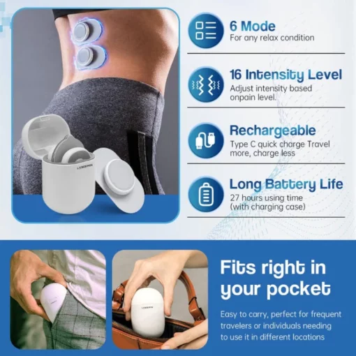 Terapia di Stimolazione Muscolare Elettrica Lyseemin™ EMS - Massager Portable Intelligente - Image 3