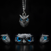 Demon Eye Owl Ring--925 Sterling Silver Adjustable Ring