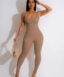 One Piece Tank Top Thigh Slimming Workout Jumpsuit