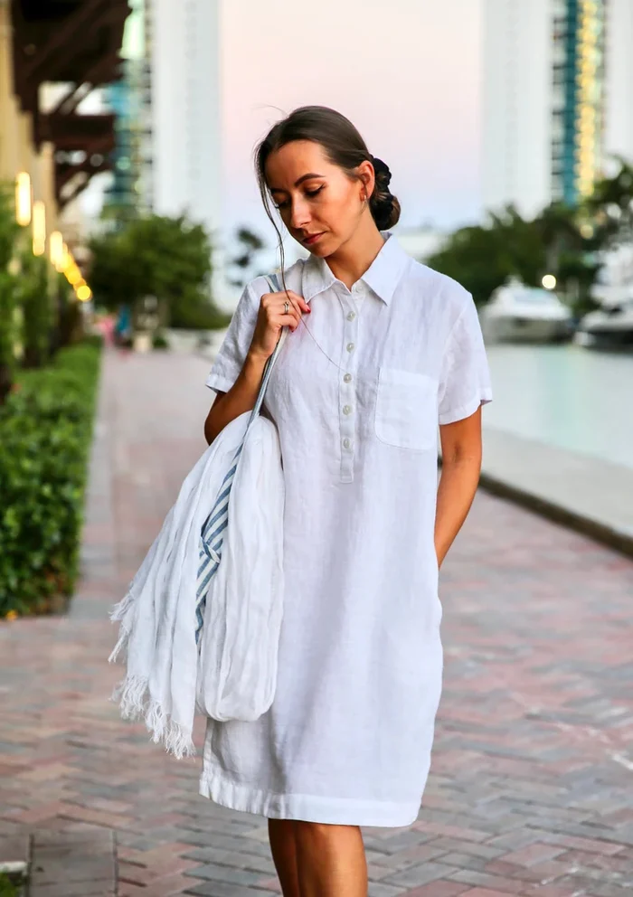 Cotton and linen pocket dress