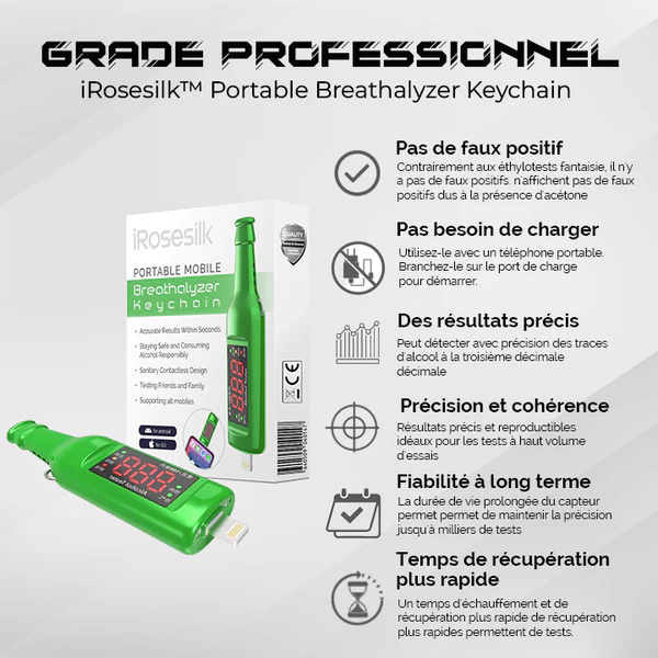 iRosesilk Porte-cls Alcootest Portable