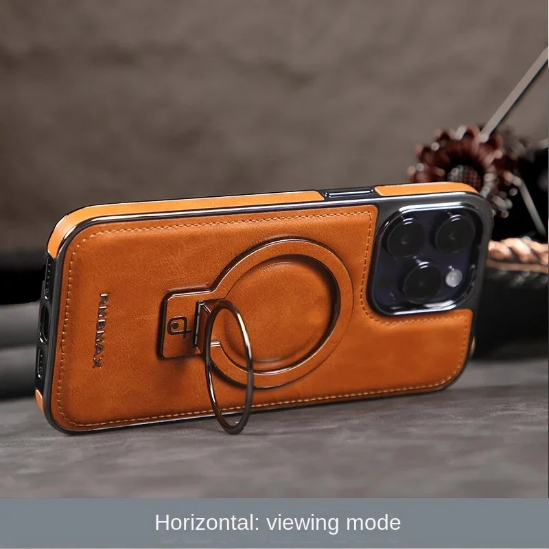 Luxury Leather Invisible Stand iPhone Case - Image 10