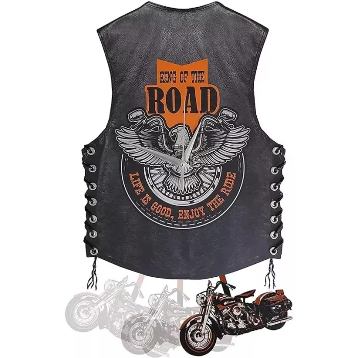 Motorcycle Vest Mute Wall Clock