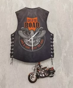 Alternative view of Motorcycle Vest Mute Wall Clock