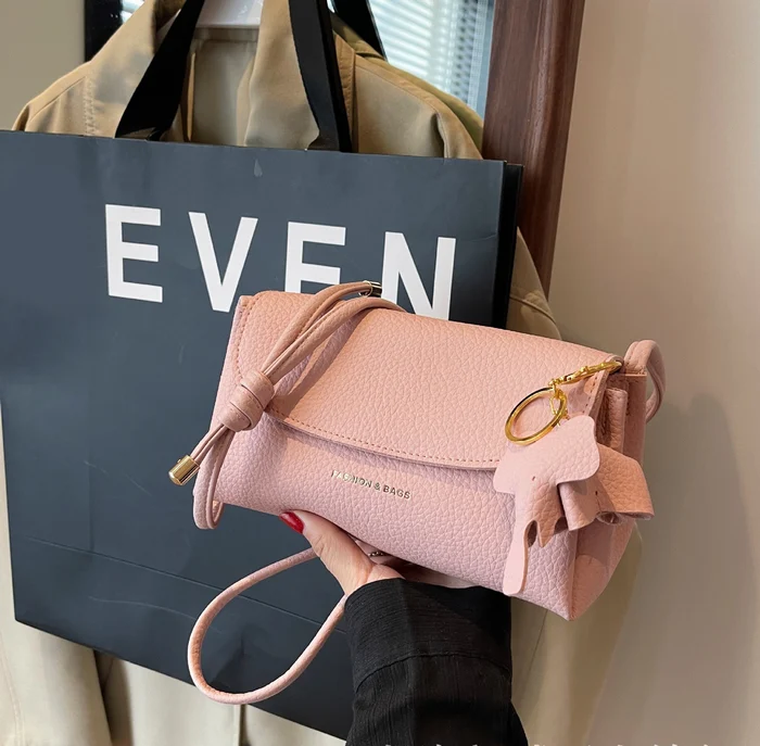 Womens High end Fashion Crossbody Bag with Elephant Pendant