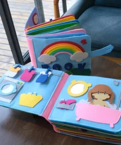 Washable Montessori Toddlers Busy Board 3D Baby Story Cloth Book