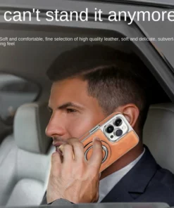 Luxury Leather Invisible Stand iPhone Case