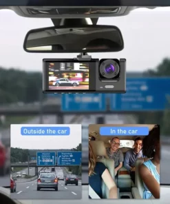 Alternative view of Dash Cam W/ IR Night Vision Loop Recording & 2 IPS Screen 1080P 3 Camera