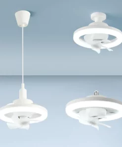 Alternative view of Pousbo® 360-degree Rotation LED Fan Lamp