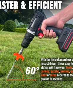 8 Screw in Tent Stakes - Ground Anchors Screw in