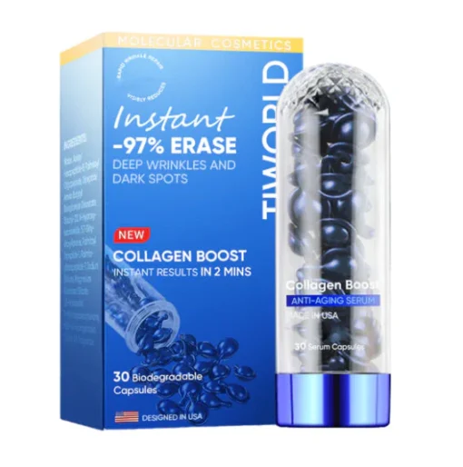 Lúkse collagen Boost anty-fergrizing serum foar it fuortsmiten fan 97% djippe rimpels en tsjustere flekken
