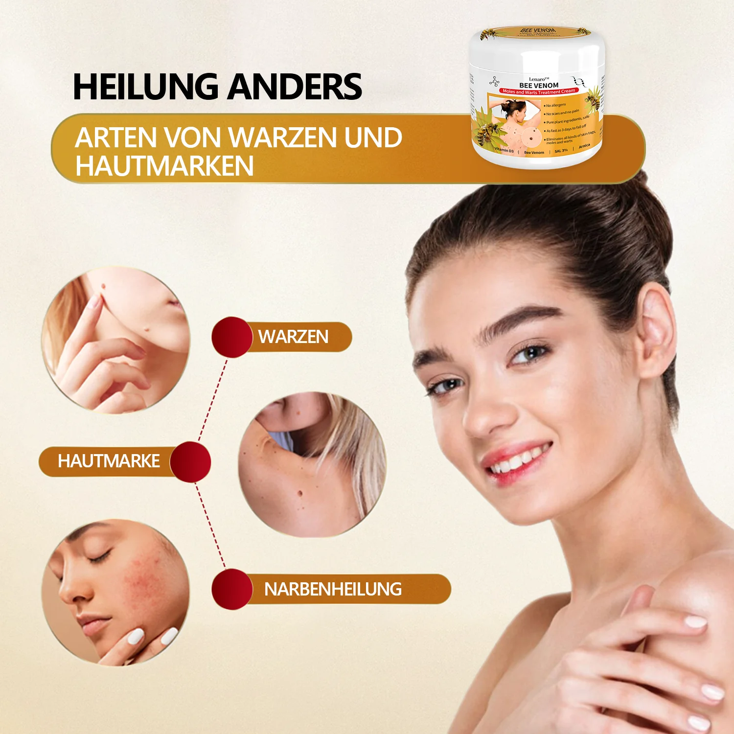 Lenaro™ Bienengift Maulwurf und Warze Behandlung Creme - Image 4
