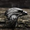 The eagle sterling silver ring -Biker ring