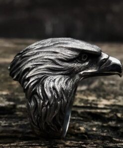 The eagle sterling silver ring -Biker ring