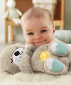 Sound Machine Soothe 'n Snuggle Otter Portable Plush Baby Toy with Sensory Details Music Lights & Rhythmic Breathing Motion