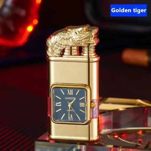 Windproof Lighter Vintage Watch Bezel Jet flame Torch - Image 11